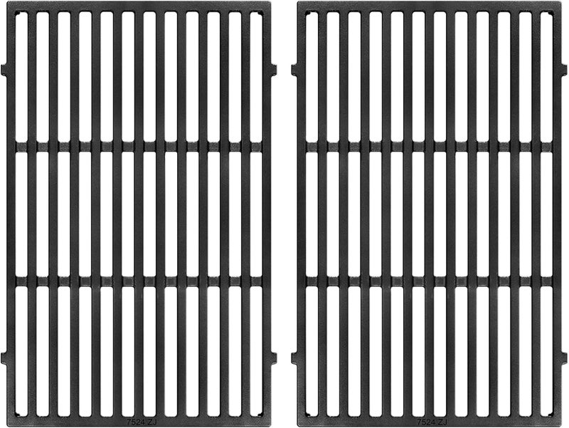 GGC 19.5" Grill Grates for Weber Genesis 300 Series, 7524/7528 Grill Parts Replacement for Weber E-310, E-320, E-330, S-310, S-320, S330, EP-310, EP-320, EP-330, 2 PCS Cast Iron Cooking Grid - Image 1